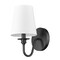 Z-Lite Gianna Wall Sconce, 1-Light, 5.5 In.W x 7.75 In.L x 10.25 In.H, Matte Black/White 7509-1S-MB - alternate 7